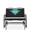 2 Seat Mesh Patio Loveseat Swing Glider Rocker with Armrests in Black