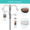 Complete Bird Feeder Set with Black Metal Stand and Bird Feeders