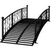 bOutdoor Black Metal Arch 7-ft Garden Bridge with Side-Rails