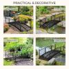 bOutdoor Black Metal Arch 7-ft Garden Bridge with Side-Rails