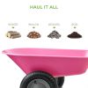Heavy Duty 2-Wheel Multipurpose Rust Proof Wheelbarrow - Pink