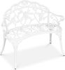 Outdoor Patio 39-inch Garden Bench with Backrest in White Metal Finish