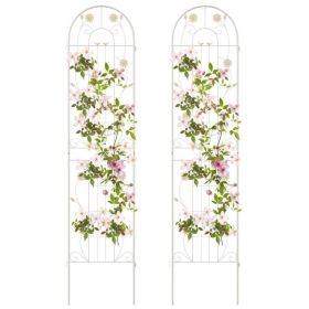 2 Pack - 7-ft Galvanized Steel Garden Trellis in White Metal Outdoor Finish