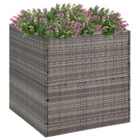 Garden Planter Gray 31.5"x31.5"x31.5" Poly Rattan