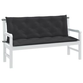 Garden Bench Cushions 2 pcs Melange Anthracite 59.1"x19.7"x2.8" Fabric