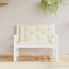 Garden Bench Cushions 2pcs Cream 39.4"x19.7"x2.8" Oxford Fabric
