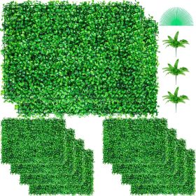 VEVOR Artificial Boxwood Panel UV 10pcs Boxwood Hedge Wall Panels Artificial Grass Backdrop Wall 24X16" 4cm Green Grass Wall Fake Hedge for Decor