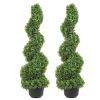 VEVOR 2 pcs. Artificial Boxwood Tower Topiary Spiral Artificial Plant 91cm high Decorative Plant Green Plastic PE Iron Topiary Plants incl. 10 pcs. Re
