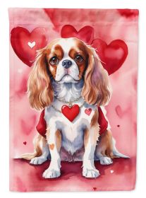 Cavalier Spaniel My Valentine Garden Flag Mailbox Flag Decorative Yard Flag Banner Outside Patio Artwork Yard Flower Beds, Garden Size, Multicolo