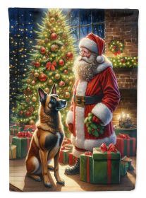 Belgian Malinois and Santa Claus Garden Flag Mailbox Flag Decorative Yard Flag Banner Outside Patio Artwork Yard Flower Beds, Garden Size, Multic