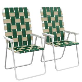 Outsunny Set of 2 Patio Folding Chairs, Classic Outdoor Camping Chairs, Portable Lawn Chairs for Camping, Garden, Pool, Beach, Backyard w/ Armres