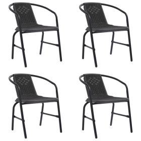 Garden Chairs 4 pcs Plastic Rattan and Steel 242.5 lb