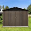 Metal garden sheds 10ft√ó8ft outdoor storage sheds Brown + Black