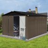 Metal garden sheds 10ft√ó8ft outdoor storage sheds Brown + Black