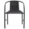 Garden Chairs 6 pcs Plastic Rattan and Steel 242.5 lb