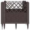 Garden Planter with Pegs Brown 17.1"x17.1"x17.1" PP