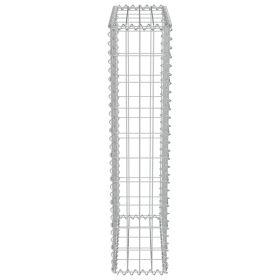 vidaXL Gabion Wall with Covers Galvanized Steel 19.7"x7.78"x39.4" (Option: as picture)