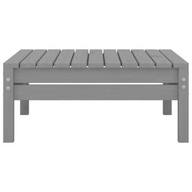 vidaXL 4 Piece Patio Lounge Set Solid Wood Pine Gray (Option: as picture)