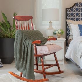 Coffee, Poplar, Windsor, Wood Rocking Chair (Option: Coffee color)