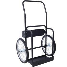 Large Dual Oxygen Tank Cart Dolly Double Cylinder Cart, 20 Pneumatic Wheels Includes Two Fastening Belts ,black (Color: Black)
