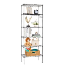 Six Layer Free Combination, Adjustable Layer Spacing, Household Shelf 55X30X165cm (Color: Black)