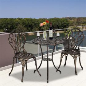 Single Chair And 1pc Round Table (Option: Bronze)