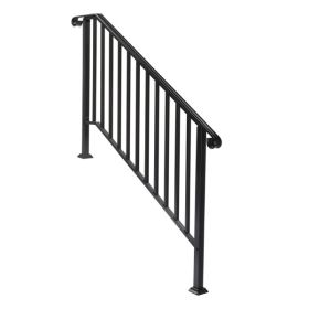 Matte Black Outdoor 4 Level Iron Handrail (Option: Matte Black)