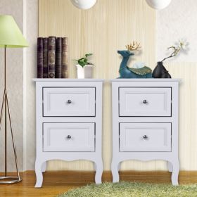 Countryside Style Two-story Bedside Table - White (Color: White)