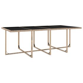 vidaXL 13 Piece Patio Dining Set with Cushions Poly Rattan Beige (Option: as picture)