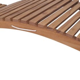 vidaXL Folding Sun Lounger Solid Teak Wood (Option: as picture)