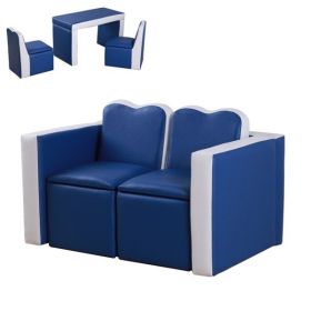 Children's 2-in-1 Sofa Set - Blue , WalMart Is Prohibited For Sale And Does Not Ship On Weekends (Color: Blue)