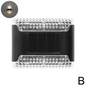 1pc Solar Up And Down Wall Lights; Outdoor Waterproof LED Step Light; Solar Fence Lights For Outdoor Yard Garden Lawn Patio Courtyard Fences Driv (Color: Warm Light)