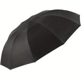 Outdoor Travel Large Folding Manual Umbrella, Rain Or Shine Dual-use Umbrella (material: All steel, Color: Black)