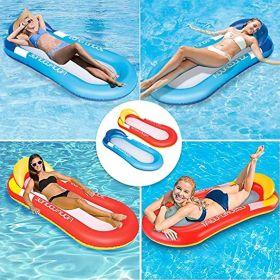 BLUEGALA Swimming Pool Floating Hammock;  Inflatable Floating Raft;  Summer Swimming Pool Inflation Floating Bed Float Pool Lounge Floating Chair (Color: Blue)