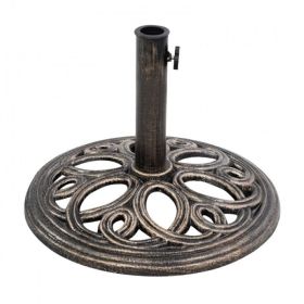 Outdoor Garden Pool Heavy Duty Round Umbrella Base (Type: Umbrella Stands & Bases, Color: Bronze)