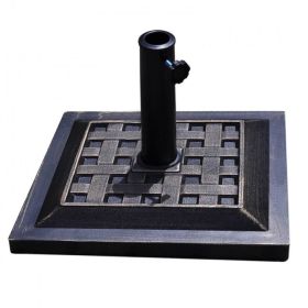 Outdoor Garden Heavy Duty Square Umbrella Base Stand of 17.5 Inch   30 lbs (Type: Umbrella Stands & Bases, Color: Bronze)