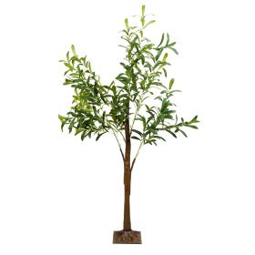 LED Beads Lighted Olive Tree Artificial Greenery Tree with Warm White Light Lifelike Decorative Faux Tree 8 Lighting Modes 10 Adjustable Brightne (Tall: 1.8M)