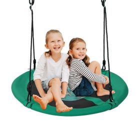 Backyard Tree Round Swing with Adjustable Ropes (Type: Swing, Color: Green)