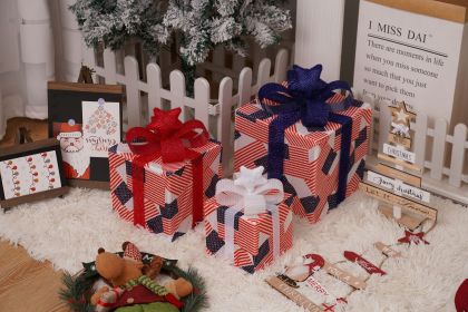 Christmas light box, LED light foldable decoration indoor and outdoor, Christmas light box gift decoration indoor and outdoor garden (style: Big flag)