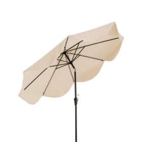 9 FT Umbrella with Crank Handle for Outdoor Patio Garden Pool (Type: Style A, Color: Beige)