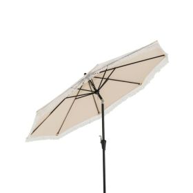 9 FT Umbrella with Crank Handle for Outdoor Patio Garden Pool (Type: Style B, Color: Beige)