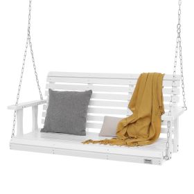 VEVOR Wooden Porch Swing 4.5 ft, Patio bench swing for Courtyard & Garden, Upgraded 880 lbs Strong Load Capacity (Seat Length: 4.5 ft, Color: White)