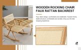 Solid wood+imitation rattan rocking chair allows you to relax quietly indoors and outdoors, enhancing your sense of relaxation, suitable for balconies