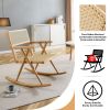 Solid wood+imitation rattan rocking chair allows you to relax quietly indoors and outdoors, enhancing your sense of relaxation, suitable for balconies