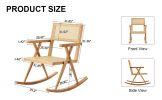 Solid wood+imitation rattan rocking chair allows you to relax quietly indoors and outdoors, enhancing your sense of relaxation, suitable for balconies