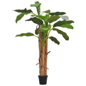 vidaXL Artificial Banana Tree with Pot 98.4" Green (Option: as picture)
