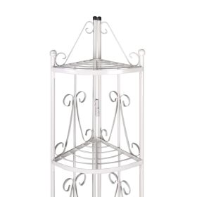 vidaXL Corner Plant Rack White 14.2"x23.6" (Option: as picture)