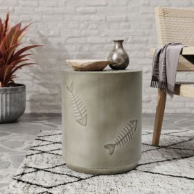16MGO SIDE TABLE FISH PATTERN (Color: Grey)
